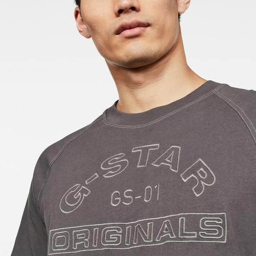 NWT Mens G-Star Raw Originals GR T-Shirt Light Shadow Gray Smooth Organic Cotton - Picture 5 of 6