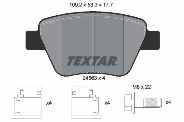 Textar 2456301 Textar Bremsbelagsatz, Scheibenbremse FüR Audi Seat Skoda VW-image