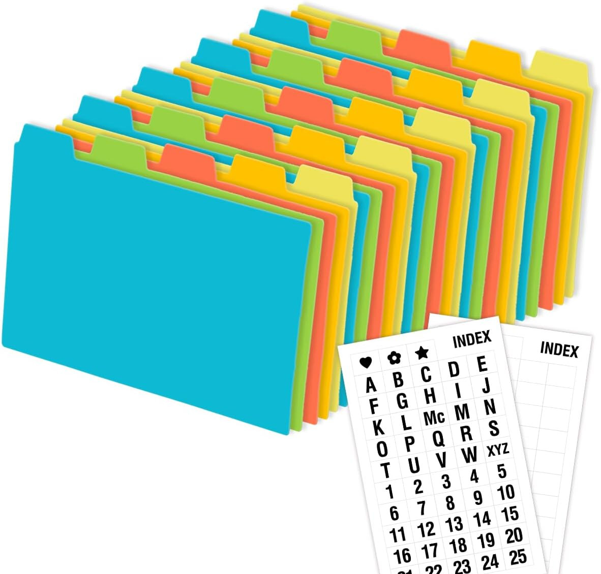 4X6 Poly Index Card Dividers, Heavyweight Index Card Guides A-Z for Flash Cards