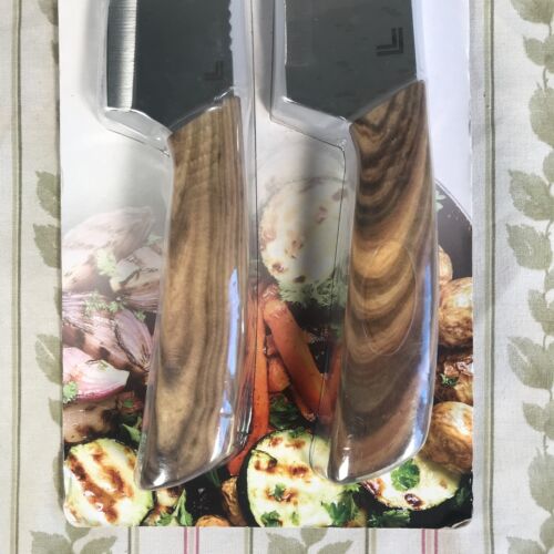 NIP Sharper Image Kitchen Knives Knife Prep Set Dark Finish 4 Pcs Santoku Chef - Picture 4 of 8