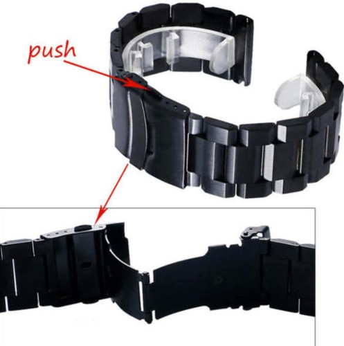 Black Metal Steel Replacement Watch Band Fits Nixon Patrol 42mm #5002 - Picture 3 of 3