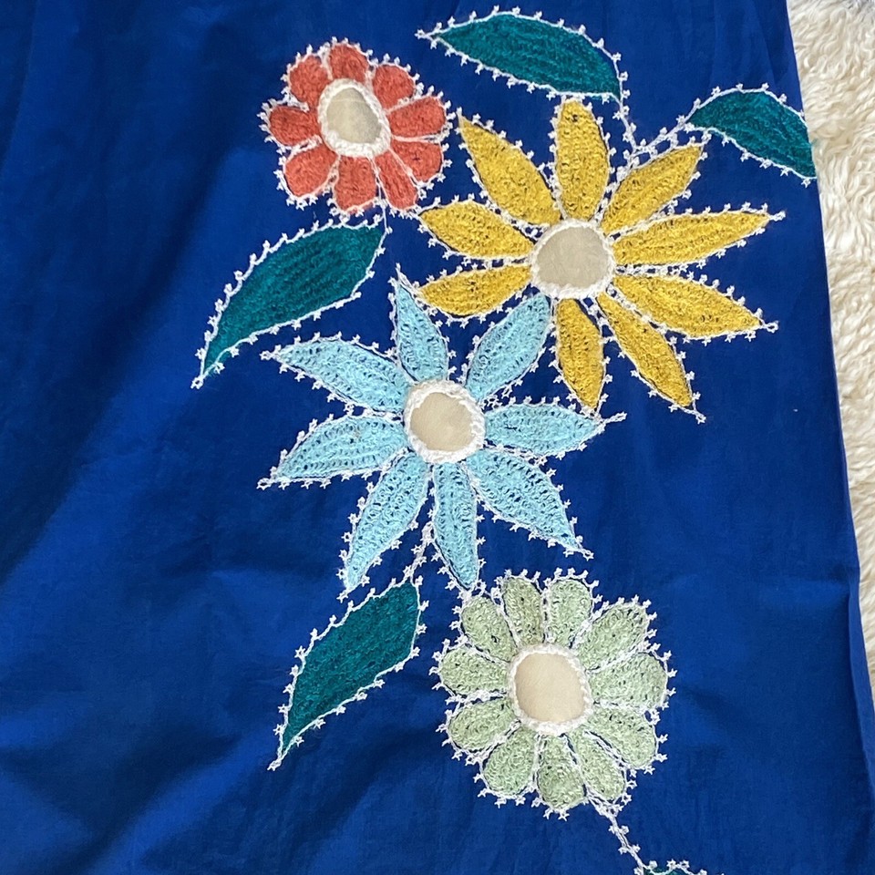 Vtg Vintage 60s 1970s 70s Woodstock Cottage Prairie Boho Daisy Maxi Tunic Dress eBay