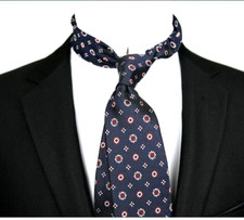 New Classic Polka Dot Blue White JACQUARD WOVEN 100 Silk Men's Necktie Tie