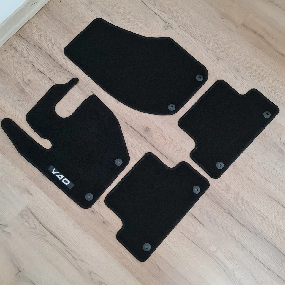 Alfombrillas coche terciopelo para Volvo V40 2013 2019 alfombra negra impermeable antideslizante Foto 3 de 4