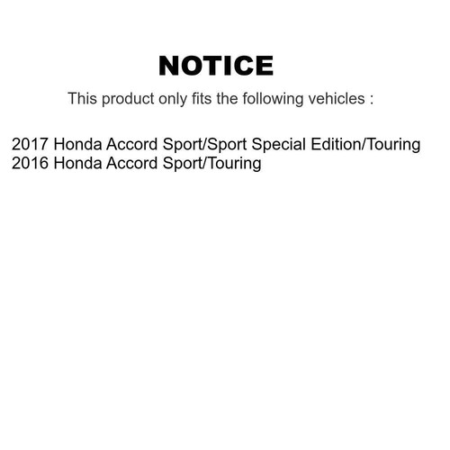 For Honda Accord Front Rear Ceramic Pads And Coated Disc Brake Rotors KGA-101757 - Picture 2 of 18