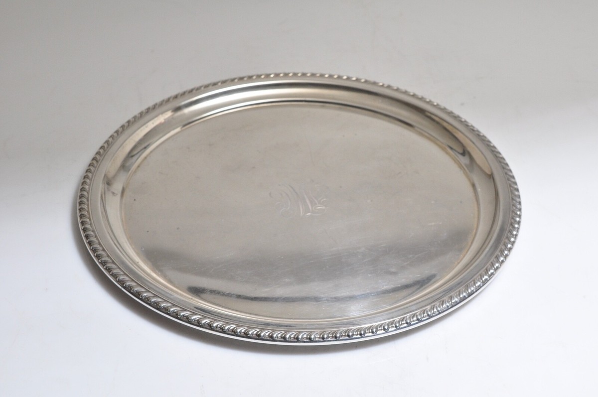Wallace Sterling Silver Round Serving Tray #6611, 12