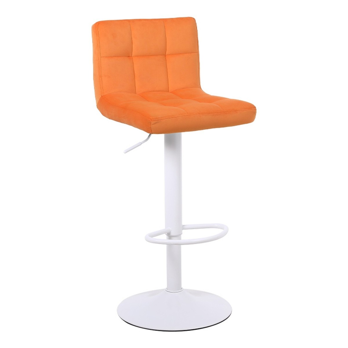 SET OF Orange Velvet Bar Stools Breakfast Swivel Barstools