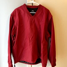 The Weather Co. Golf Zip-off Sleeve Jacket Vest in One Pullover V-Neck Red Sz L