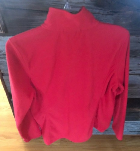Maglione donna rosso Junior Lands’ End MEDIUM 1/4 zip pile finto collo - Foto 2 di 4
