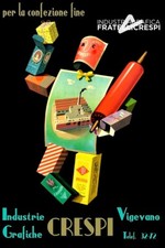 Poster Manifesto Locandina Pubblicitaria Crespi Vigevano Stampa Vintage 50x70 Cm