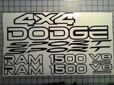 1500 Ram Sport 4x4 Replacement Decal Kit - Many Color Choices