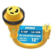 RV Adapter Plug 30 Amp to 15 Amp 110V, RV Power Electrical Adapter Cord 15A