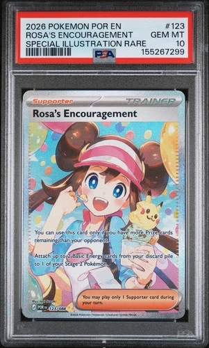 2026 POKEMON POR EN-PERFECT ORDER #123 ROSA'S ENCOURAGEMENT PSA 10