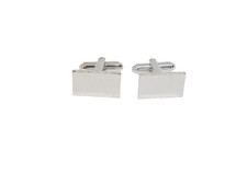 Cuff Links silver tone vintage classic Shield...