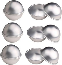 Warmbuy 12 Pcs DIY Metal Bath Bomb Molds, Set of 6 12 Pcs, Silver
