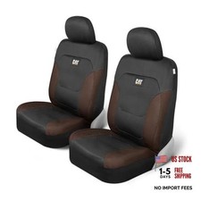 CAT Flexfit Brown Black Seat Covers for Cars, Trucks, SUV - Front Seats Brown