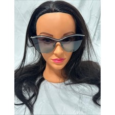 Tiffany  Co TF3058 6047/9S Shield Sunglasses Silver Blue Made In Italy