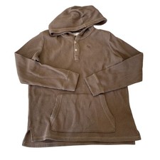 Abercrombie Kids Brown Relaxed Fit Waffle Knit Hoodie Size Boys 15/16