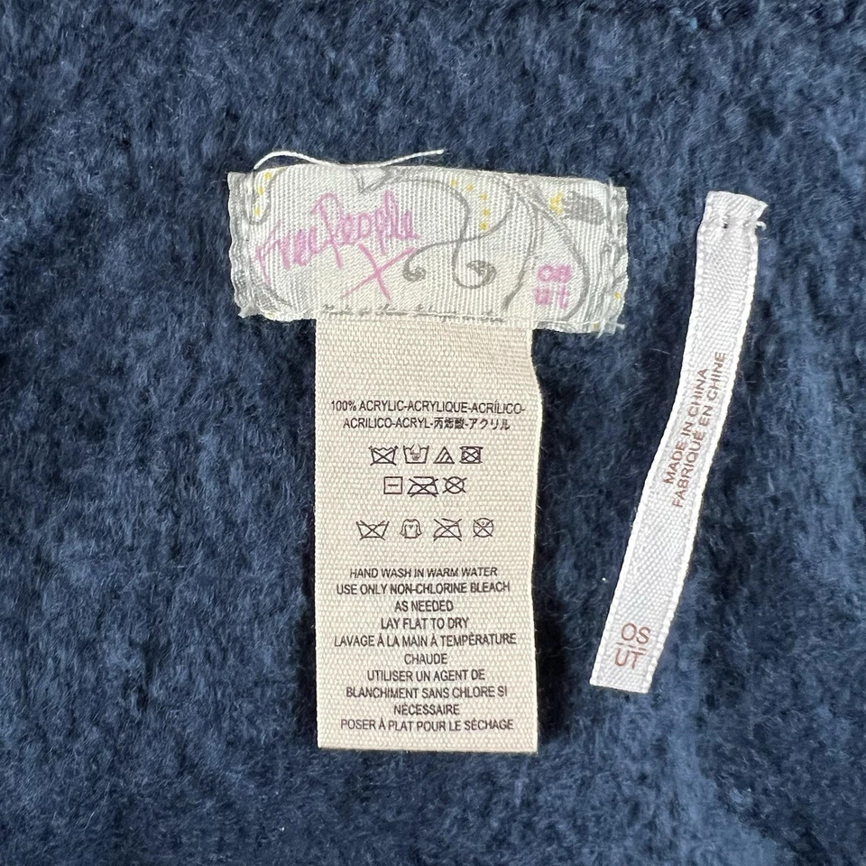 Poncho Free People Capa Talla Única Manta Envoltura Azul Rayas Flecos Azteca Wren Foto 3 de 4