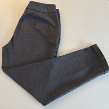 Nine West Dress Pants Tapered Fit Size 12 Gray Pant Cuffs Stretch