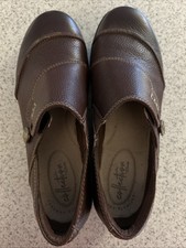 Clark  s Collection Womens 7 M Cheyn Misha Brown Leather Slip On Shoe Loafer