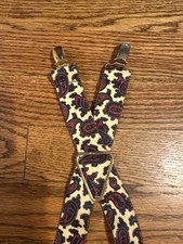 Yellow and Red Paisley Clip Suspenders