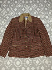 Vintage Pendleton Houndstooth Wool Blazer Jacket Womens Petite 4 Made USA