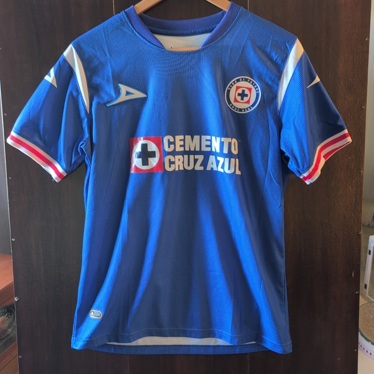 Pirma Cruz Azul Home 23-24 Men's Medium Soccer Jersey Royal Blue-Red