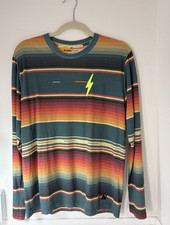 Aviator Nation Striped Serape Lightning Bolt Crewneck Tee Mens Medium Striped