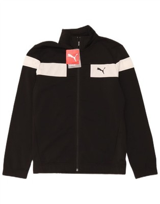 Puma Jungen Trainingsanzug Oberteil Jacke 13-14 Jahre schwarz Colourblock Polyester M207