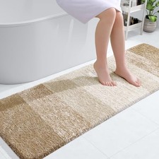 Bathroom Runner Rugs 59x20, Extra Soft Absorbent Microfiber Bath 59" x 20" Tan