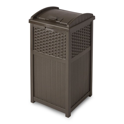 #ad Suncast GHW1732 Trashcan Hideaway Outdoor 33 Gallon Garbage Waste Bin Brown $59.00
