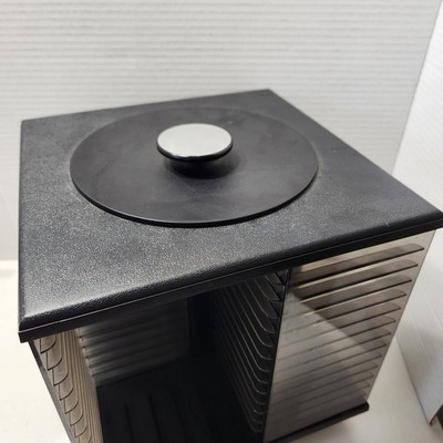 Vintage Space Age Rotating CD Storage Rack Carousel Spinning Tower