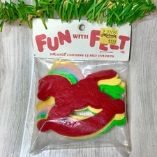 Vintage NOS~12 FELT CHRISTMAS ORNAMENT SHAPES ROCKING HORSE~for DIY Sequins/Bead