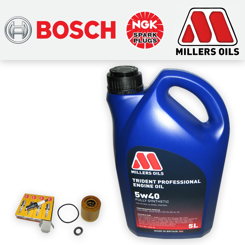 SERVICE KIT for PEUGEOT 307 1.4 8V PETROL OIL FILTER PLUGS +5w40 OIL 2004-2008