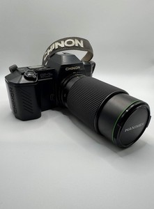 Chinon CP-7m 35mm Film Camera + Hanimex 80–200mm f/4.5 Zoom Lens Fully Tested |