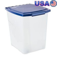 Pet Dog Food Storage Container Locking Lid Bug Resistant Rolling Wheels 25lb US