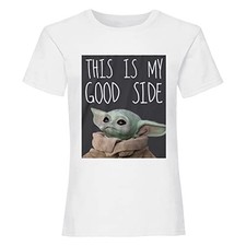 Camiseta para mujer The Mandalorian Star Wars This is My Good Side blanca L blanca