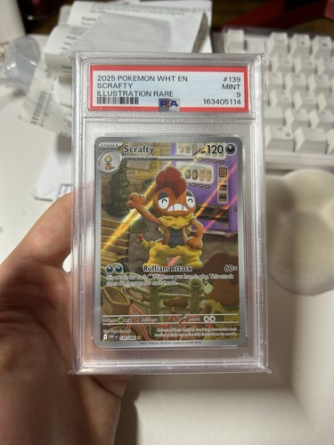 Pokemon TCG Scrafty 139/086 SV White Flare Illustration Rare Holo PSA 9 EN