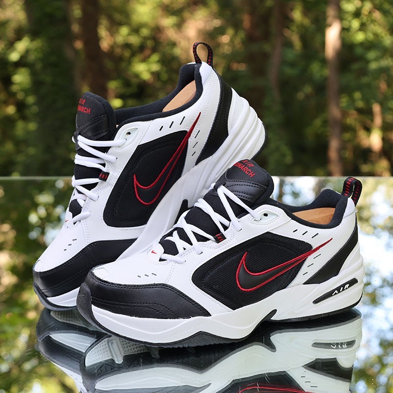 Nike Air Monarch IV 4E Wide Men's Size 12 White Black Red Custom