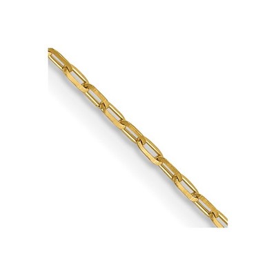 14K Gelbgold 1 mm Diamantschliff offene lange Gliederkette Kabel Halskette 18'' 1,25 gm