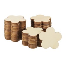 50mm Wooden Flowers, 50 Pack Unfinished Wood Flowers Blank Wooden Cutouts
