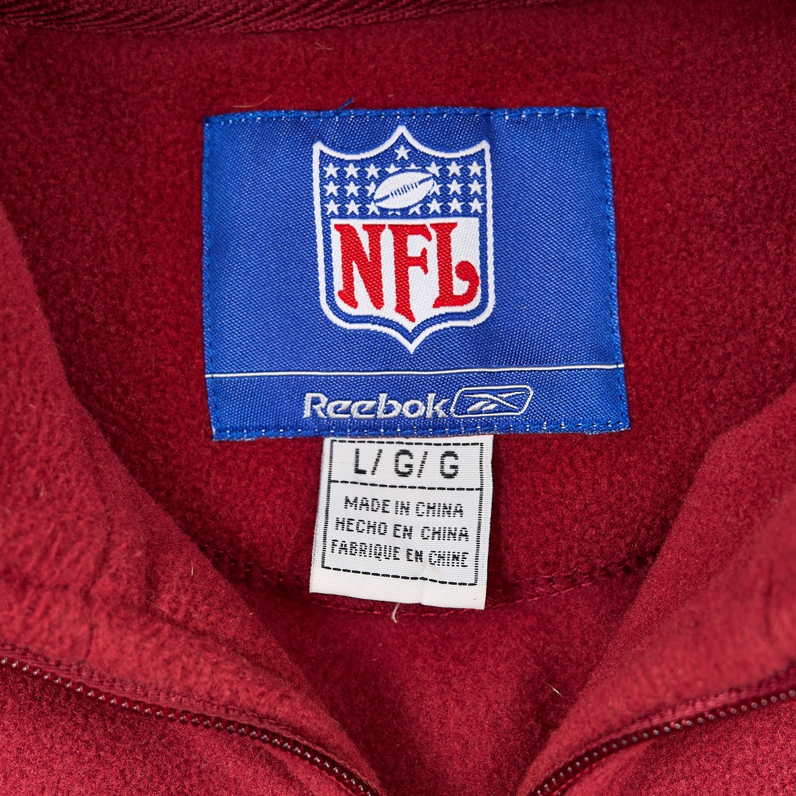 Vintage WASHINGTON REDSKINS Reebok 1/4 Zip Fleece Pullover Old Logo Mens XL view 4