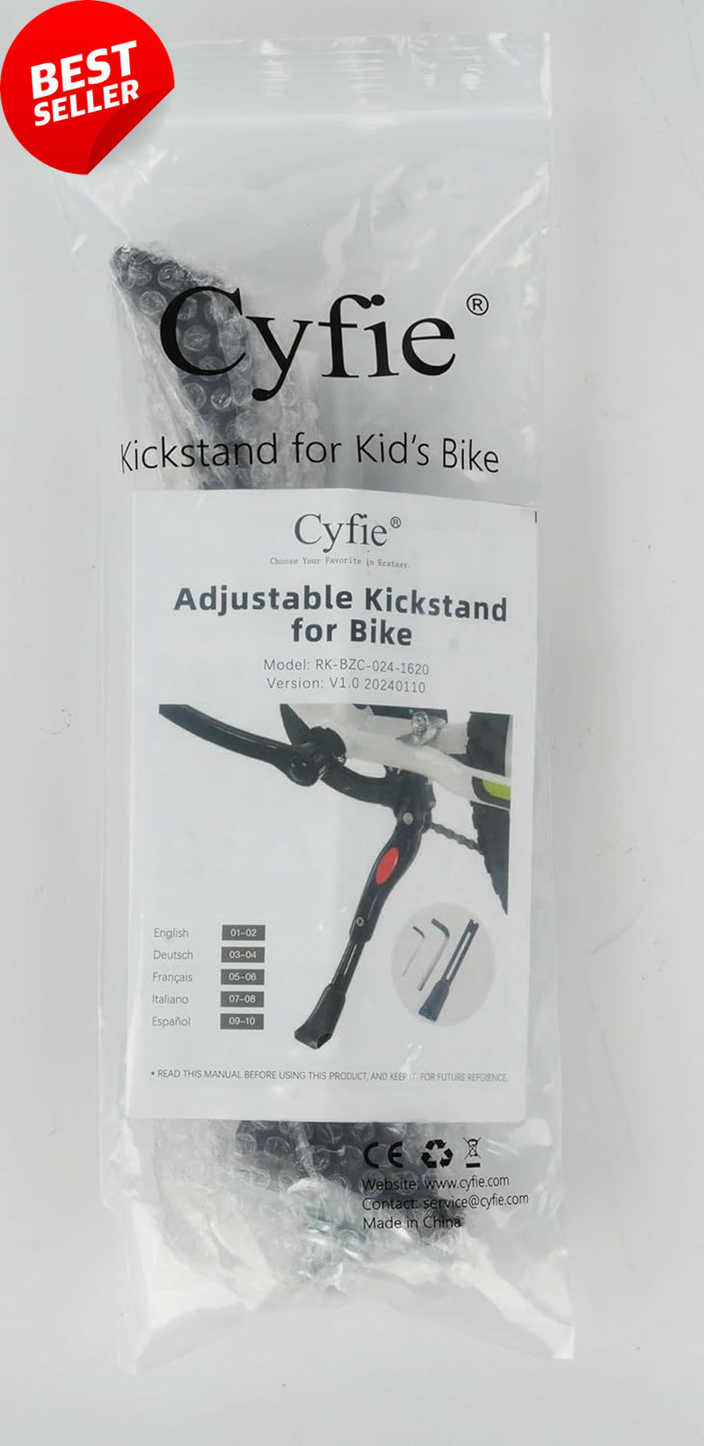 Bike Kickstand for 16-20 Inch Kids Adjustable Aluminum Alloy Center Mount Stand