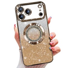 Magnetic Camera Lens Protector Plating Bling Case For iPhone 17 Pro Max/16/15/14