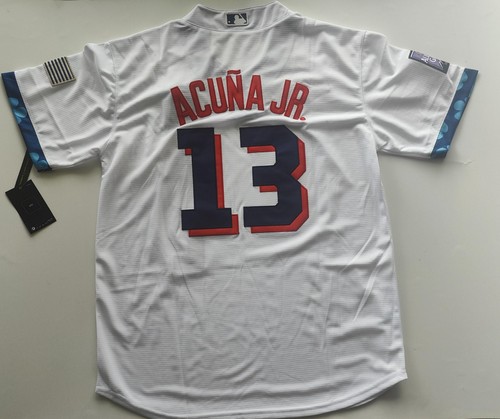 Ronald Acuna Jr. #13. Atlanta Braves. Baseball jersey Men's Size L /XL.