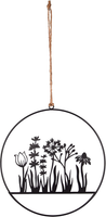 Unus AufhäNger Blumenornament Aus Metall Zum AufhäNgen 25Cm Schwarz | Wanddeko T