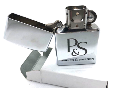 #ad Parker Simpson Oil Lighter 33434 Windproof Chrome Flip Top Vintage New NOS $22.99