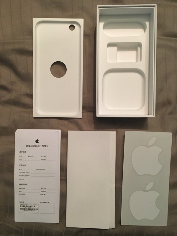 iPhone 6s **BOX ONLY** 128 GB Space Gray w/Stickers - Box in mint condition!