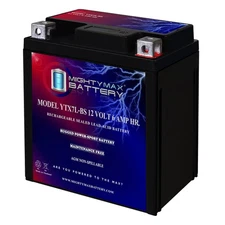 Mighty Max YTX7L-BS 12V 6Ah Battery Replaces Kawasaki KVF650 Brute Force 08-14
